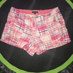 British Khaki Cotton plaid Shorts Sz 8